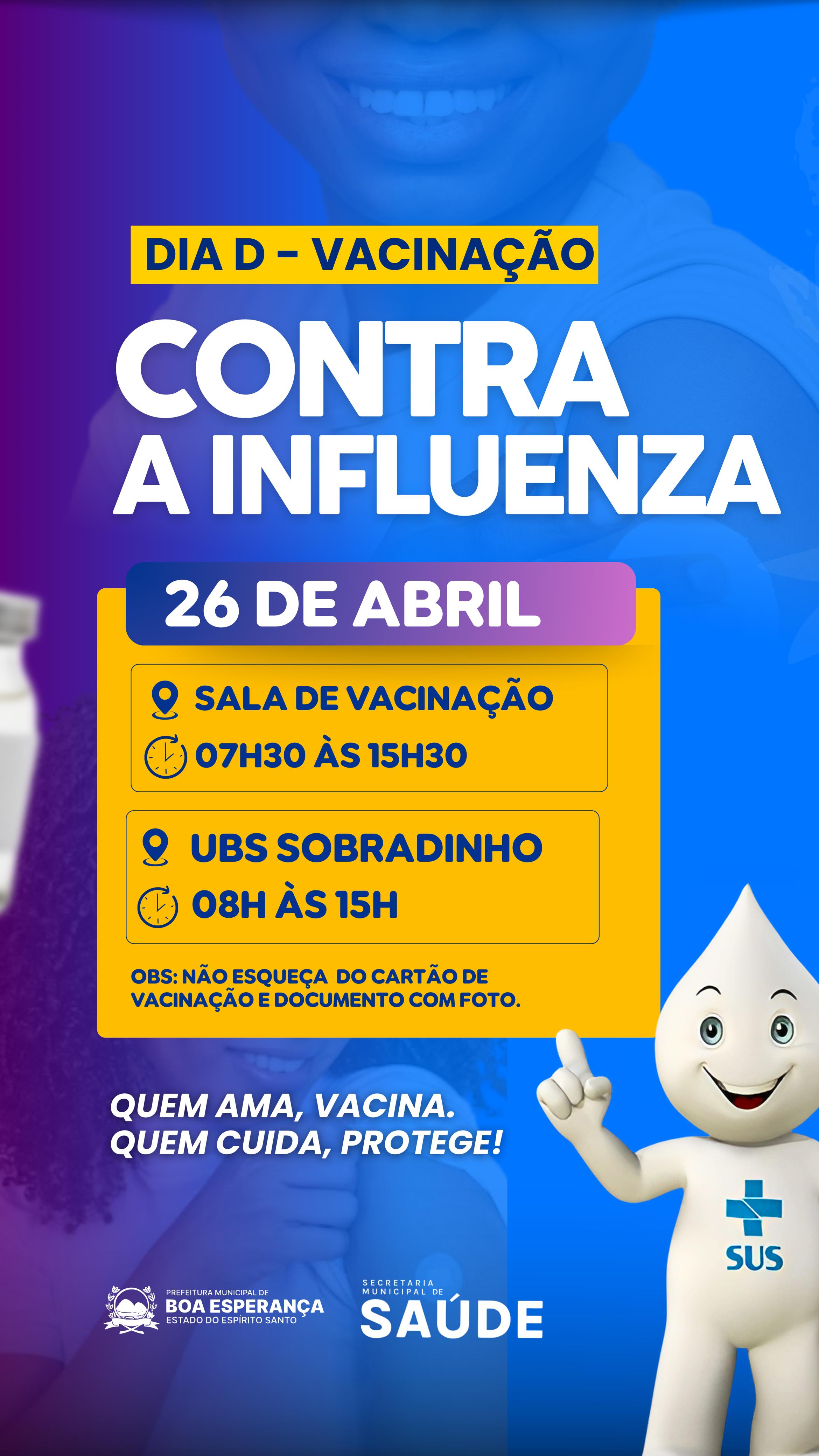 Foto da notícia: Boa Esperança realiza Dia D de Vacinação contra a Influenza neste sábado