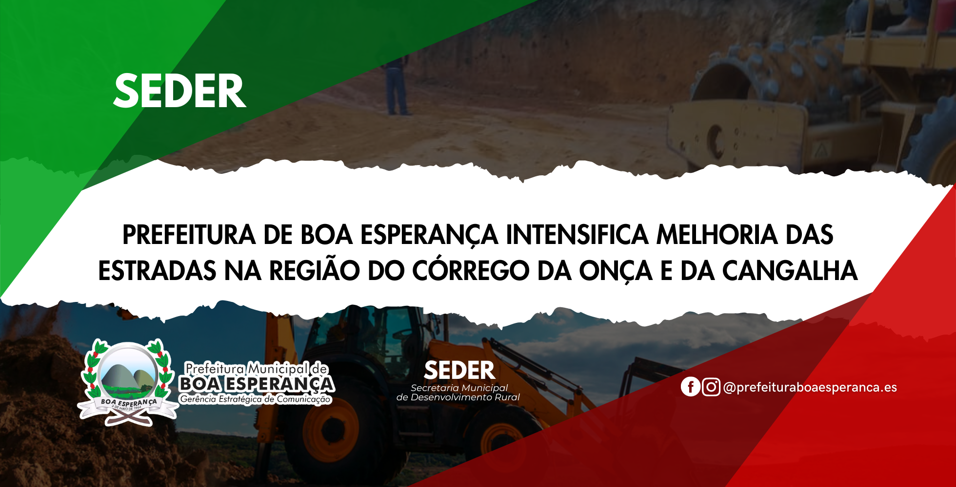 Prefeitura de Boa Esperança Intensifica Melhoria das Estradas na Região do Córrego da Onça e da Cangalha
